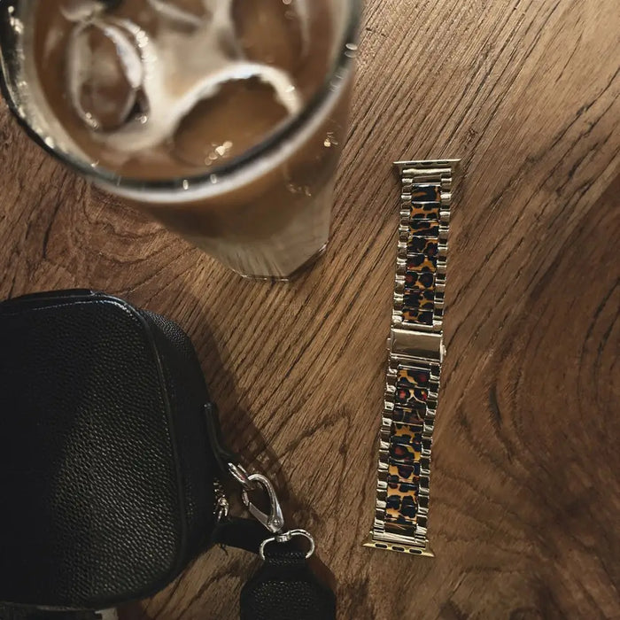 Tech-Protect Modern Apple Watch Strap 4 / 5 / 6 / 7 / 8 / 9 / SE (38 / 40 / 41 mm) - Gold / Leopard - Other cell phone