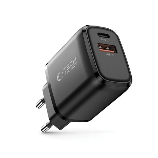 Tech-Protect NCA20 PD 20W / QC3.0 USB-A / USB-C wall charger - black - Cell phone USB charger<<<HurtelXML