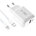 Tech-Protect NCA20 PD 20W QC3.0 USB-A / USB-C Wall Charger + USB-C / Lightning Cable 100cm - White - Cell phone USB