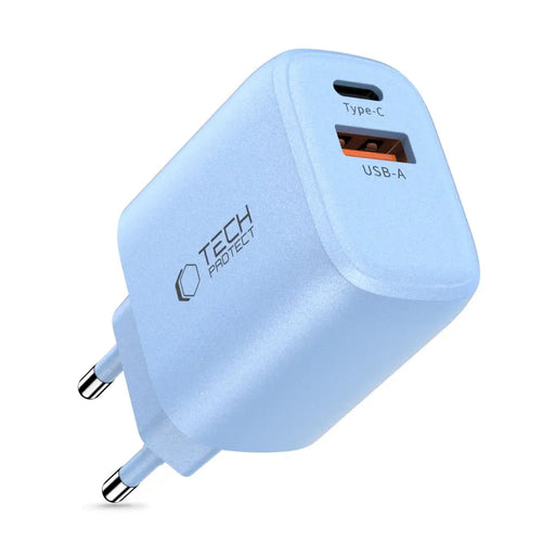 Tech-Protect NCA30 PD 30W QC3.0 USB-A / USB-C Wall Charger - Blue - Cell phone USB charger<<<HurtelXML