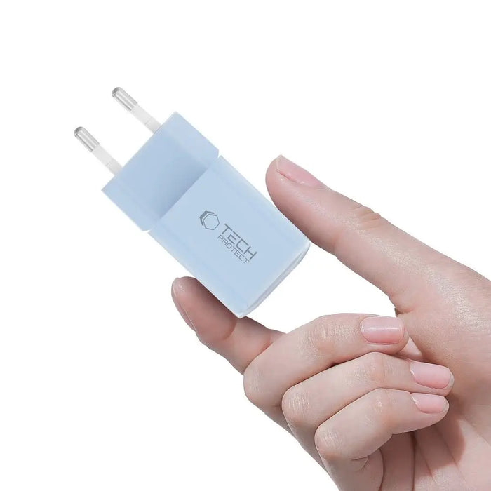 Tech-Protect NCM33W 2-port PD33W/QC3.0 wall charger - blue - Cell phone USB charger<<<HurtelXML