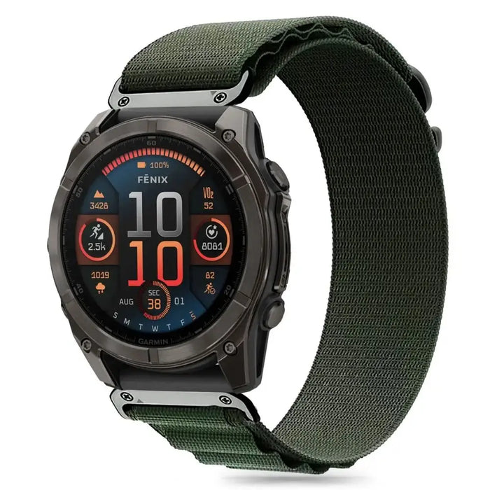 Tech-Protect Nylon Pro Strap for Garmin Fenix 5X / 5X PLUS / 6X / 6X Pro / 7X / 8 (51MM) - Green - Smartwatch straps