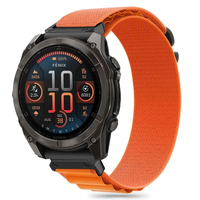 Tech-Protect Nylon Pro Strap for Garmin Fenix 5X / 5X PLUS / 6X / 6X Pro / 7X / 8 (51 MM) - Orange - Smartwatch straps