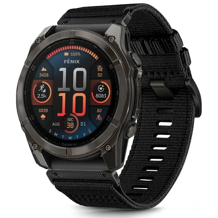 Tech-Protect Nylon Strap for Garmin Fenix 5 / 6 / 6 PRO / 7 / 8 (47 mm) / E - Black - Other cell phone