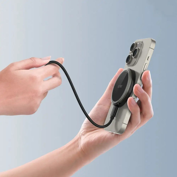 Tech-Protect QI15W-A33 Inductive Charger with MagSafe and Stand with USB-A / USB-C Cable - Black - Cell phone USB