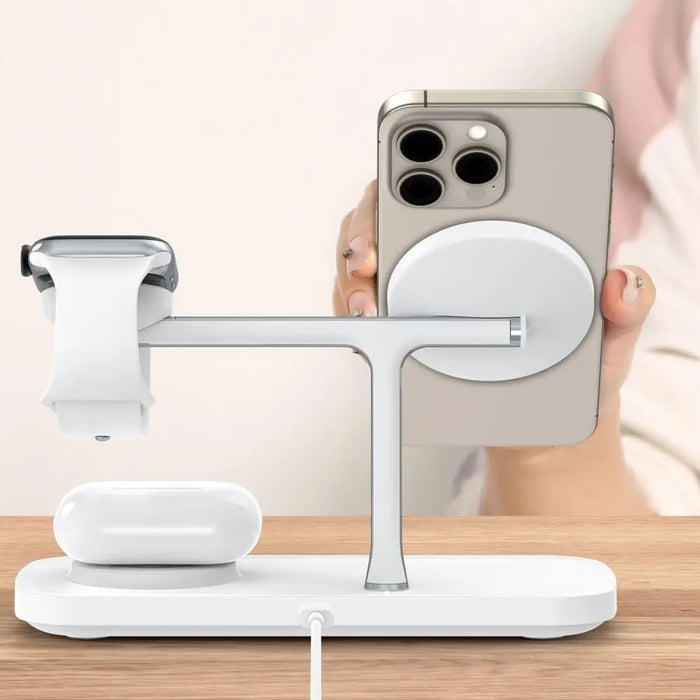 Tech-Protect QI15W-A45 3in1 Wireless Charger with MagSafe for Apple Devices - White - Cell phone USB charger<<<HurtelXML