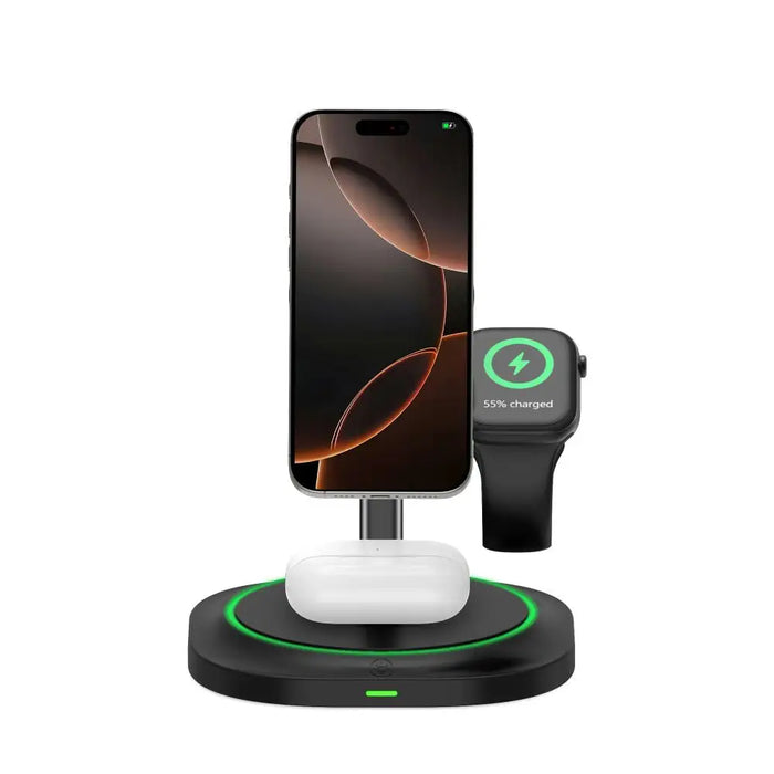 Tech-Protect QI15W-A46 3in1 Magnetic MagSafe Inductive Charger - Black - Cell phone USB charger<<<HurtelXML