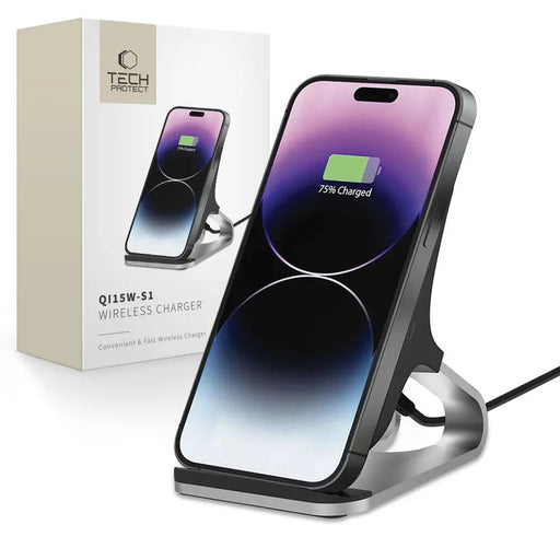Tech-Protect QI15W-S1 inductive charger 15W in the form of a stand - black - Cell phone USB charger<<<HurtelXML