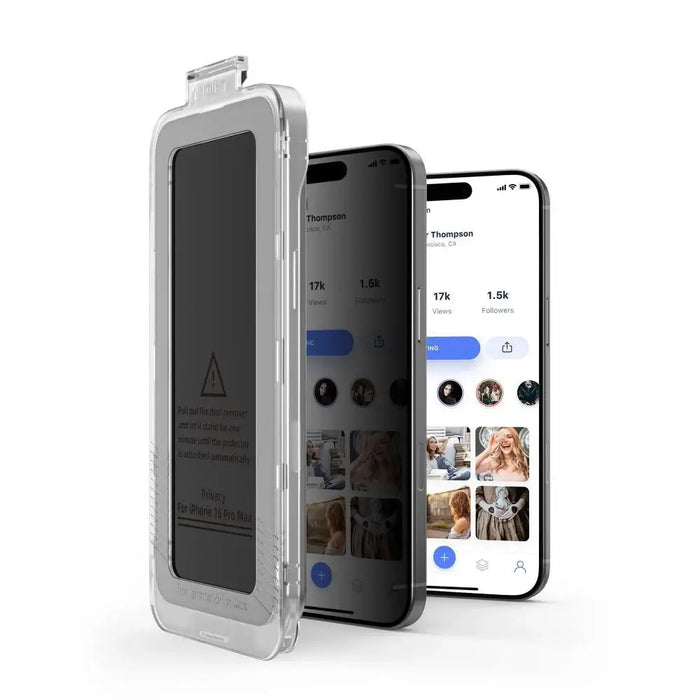 Tech-Protect Quick Set Spy+ Privacy Glass 2-pack for iPhone 13 / 13 Pro / 14 / 16e - Cell phone tempered