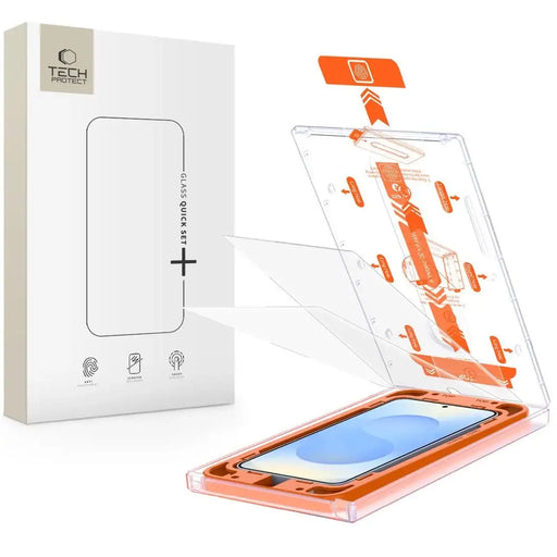 Tech-Protect Quick Set+ Tempered Glass for Samsung Galaxy S25 - Transparent - Cell phone tempered glass<<<HurtelXML
