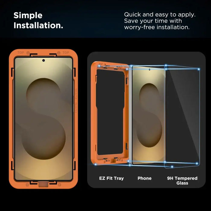 Tech-Protect Quick Set+ Tempered Glass for Samsung Galaxy S25 Ultra - Transparent - Cell phone tempered