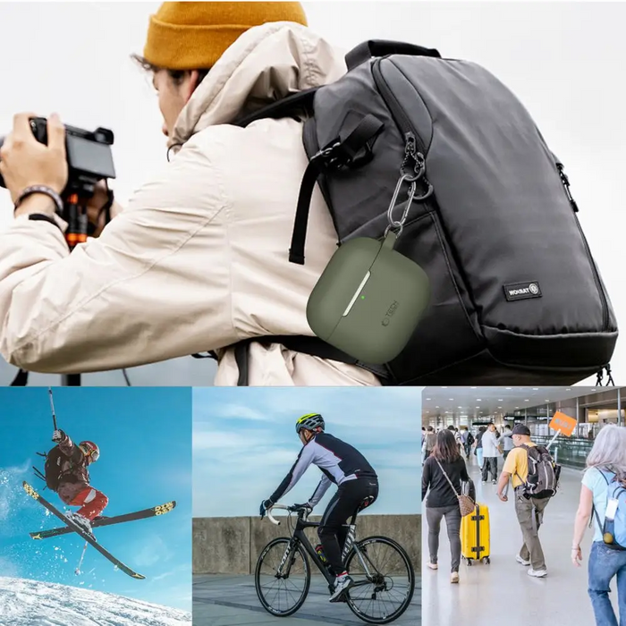 Tech-Protect Silicone Hook Case for AirPods 4 - Black - Cell phone cases and covers<<<HurtelXML