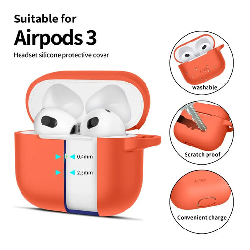 Tech-Protect Silicone Hook Case for Apple AirPods 3 - Orange - Cell phone cases and covers<<<HurtelXML