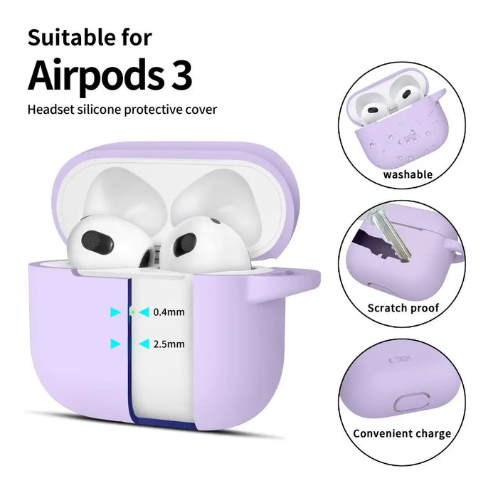 Tech-Protect Silicone Hook Case for Apple AirPods 3 - Purple - Cell phone cases and covers<<<HurtelXML