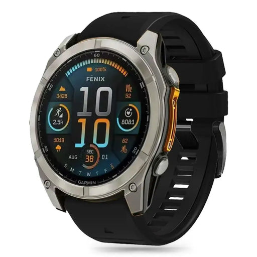 Tech-Protect Silicone Line Strap for Garmin Fenix 5X / 5X Plus / 6X / 6X Pro / 7X / 8 (51 mm) - Black - Smartwatch