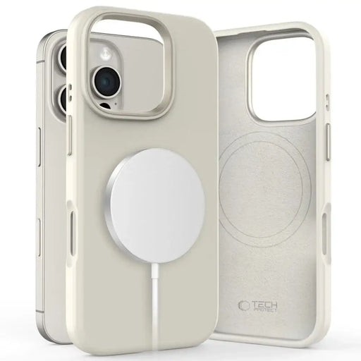 Tech-Protect Silicone PU MagSafe Case for iPhone 16 Pro Max - Beige - Cell phone cases and covers<<<HurtelXML