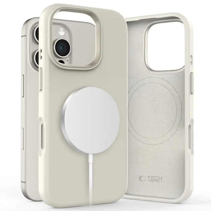 Tech-Protect Silicone PU MagSafe Case for iPhone 16 Pro Max - Beige - Cell phone cases and covers<<<HurtelXML