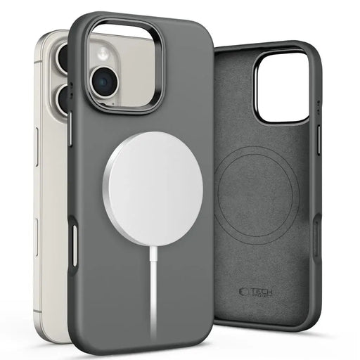 Tech-Protect Silicone PU MagSafe Case for iPhone 16 Pro Max - Gray - Cell phone cases and covers<<<HurtelXML