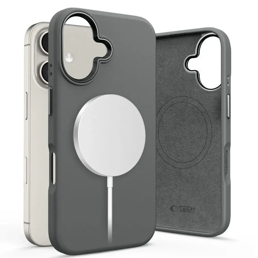 Tech-Protect Silicone PU MagSafe iPhone 16 Case - Gray - Cell phone cases and covers<<<HurtelXML