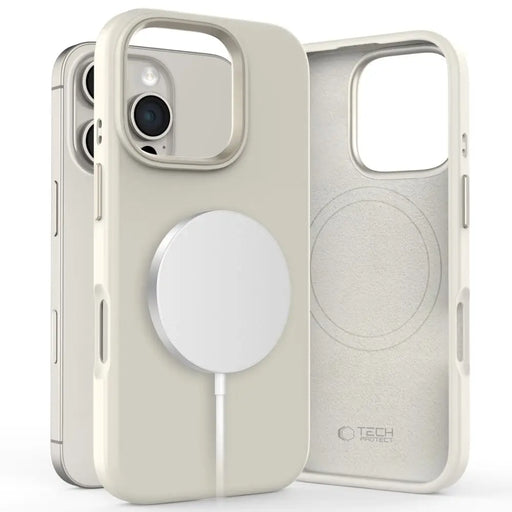 Tech-Protect Silicone PU MagSafe iPhone 16 Pro Case - Beige - Cell phone cases and covers<<<HurtelXML