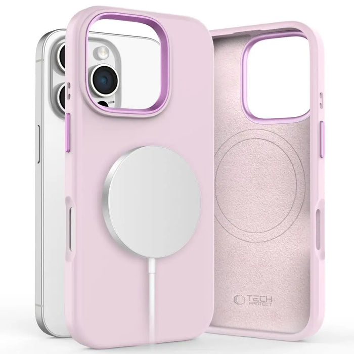 Tech-Protect Silicone PU MagSafe iPhone 16 Pro Case - Pink - Cell phone cases and covers<<<HurtelXML