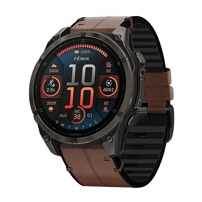 Tech-Protect Silicone PU Strap for Garmin Fenix 5 / 6 / 6 Pro / 7 / 8 (47 mm) / E - Brown - Other cell phone