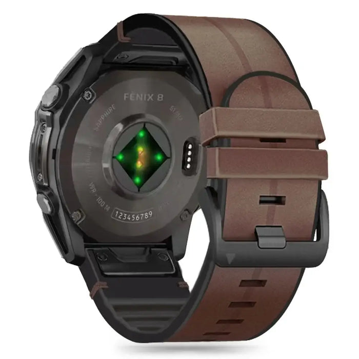Tech-Protect Silicone PU Strap for Garmin Fenix 5 / 6 / 6 Pro / 7 / 8 (47 mm) / E - Brown - Other cell phone