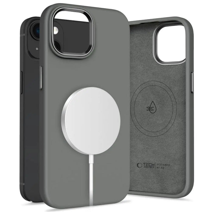 Tech-Protect Silicone PUZ MagSafe iPhone 15 Case - Gray - Cell phone cases and covers<<<HurtelXML