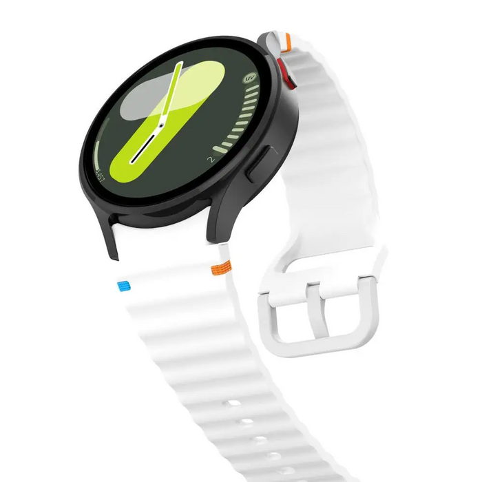 Tech-Protect Silicone Sport Strap for Samsung Galaxy Watch 4 / 5 / 5 Pro / 6 / 7 / FE - White - Other cell phone