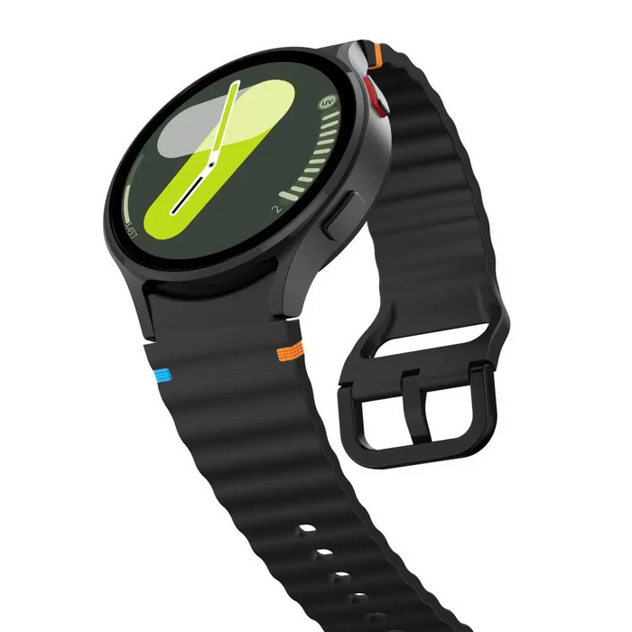 Tech-Protect Silicone Sport Strap for Samsung Galaxy Watch 4 / 5 / 5 Pro / 6 / 7 / FE - Black - Other cell phone