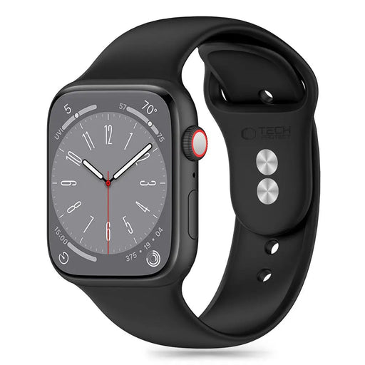 Tech-Protect Silicone Strap for Apple Watch 4 / 5 / 6 / 7 / 8 / 9 / SE / Ultra 1 / 2 (42 / 44 / 45 / 49 mm) - Black