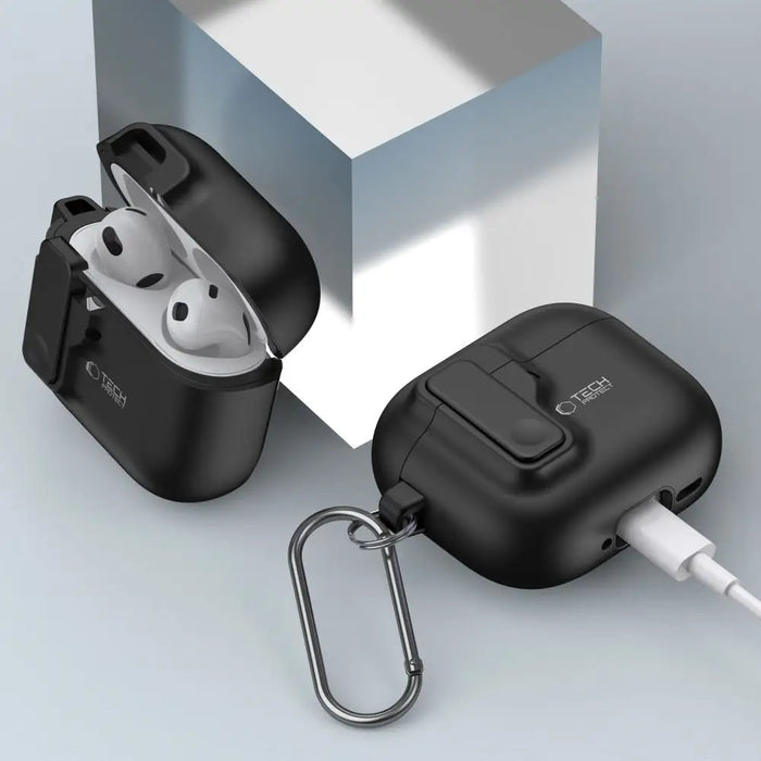 Tech-Protect Slim Hook Case for AirPods 4 - Black - Cell phone cases and covers<<<HurtelXML
