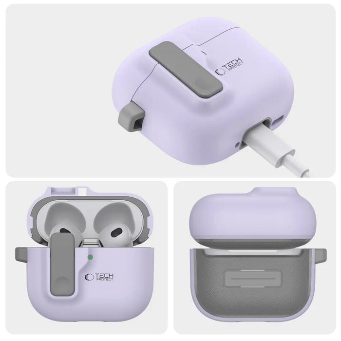 Tech-Protect Slim Hook Case for AirPods 4 - Purple - Cell phone cases and covers<<<HurtelXML
