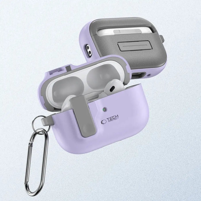 Tech-Protect Slim Hook Case with Carabiner for Apple AirPods Pro 1 / 2 - Purple - Cell phone cases