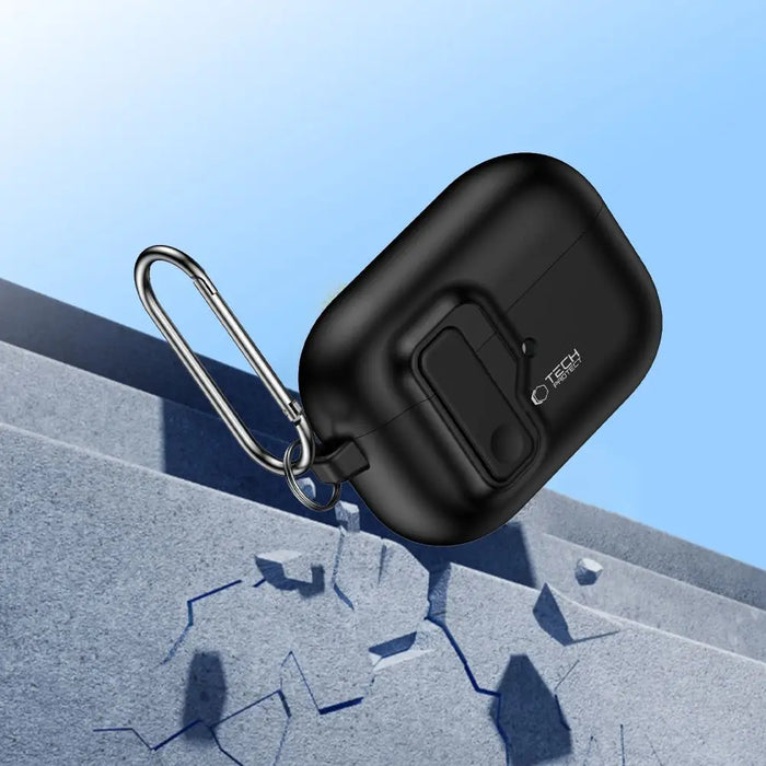Tech-Protect Slim Hook Case with Carabiner for Apple AirPods Pro 1 / 2 - Black - Cell phone cases and covers<<<HurtelXML