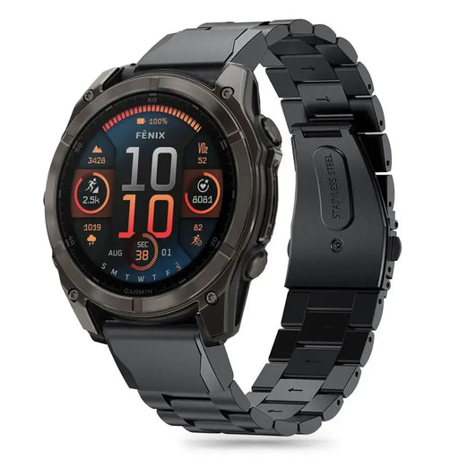 Tech-Protect Stainless Garmin Fenix 5X / 5X PLUS / 6X / 6X Pro / 7X / 8 Strap (51 MM) - Black - Smartwatch straps