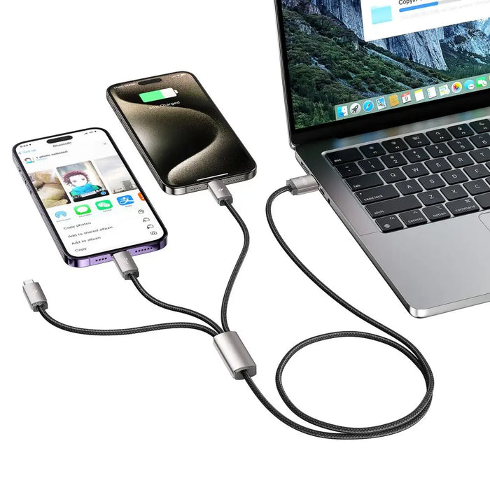 Tech-Protect UltraBoost 3in1 USB-A - Lightning / USB-C / micro USB 3.5A cable 1m - gray - Cell phone cables<<<HurtelXML