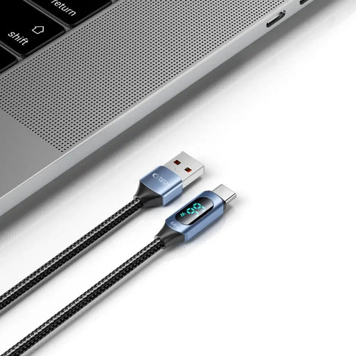 Tech-Protect UltraBoost Cable with LED Display USB-C / USB-A 66W 6A 2m - Blue - Cell phone cables<<<HurtelXML