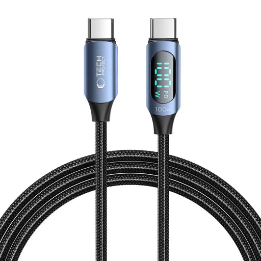 Tech-Protect UltraBoost Cable with LED Display USB-C / USB-C PD 100W 5A 2m - Blue - Cell phone cables<<<HurtelXML