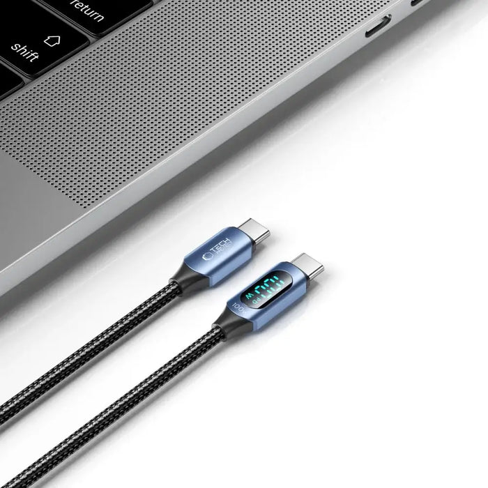 Tech-Protect UltraBoost Cable with LED Display USB-C / USB-C PD 100W 5A 2m - Blue - Cell phone cables<<<HurtelXML