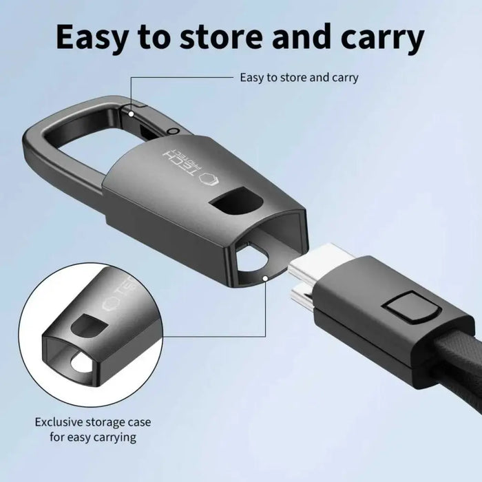 Tech-Protect Ultraboost DNA Cable with Keychain USB-C PD 60W / 3A - Gray - Cables and tapes<<<HurtelXML