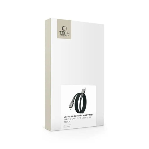 Tech-Protect Ultraboost DNA MagTwist USB-C PD Cable 100W / 5A 200 cm - Gray - Cables and tapes<<<HurtelXML