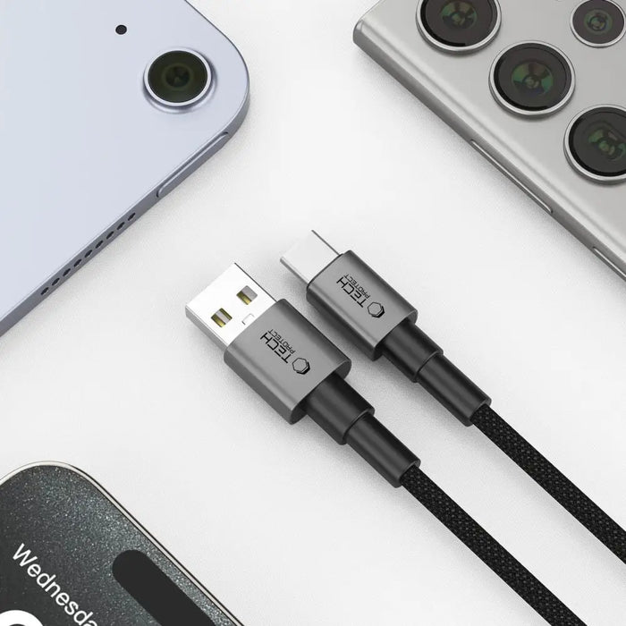 Tech-Protect UltraBoost DNA USB-A / USB-C Cable 15W/3A 200cm - Gray - Cables and tapes<<<HurtelXML