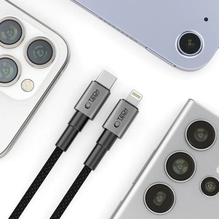 Tech-Protect Ultraboost DNA USB-C / Lightning PD27W/3A cable 25 cm - gray - Cables and tapes<<<HurtelXML