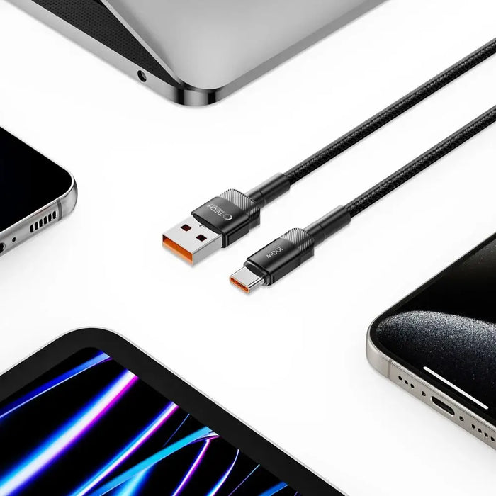 Tech-Protect UltraBoost Evo USB-C / USB-A cable 100W 5A 0.25m - black - Cell phone cables<<<HurtelXML