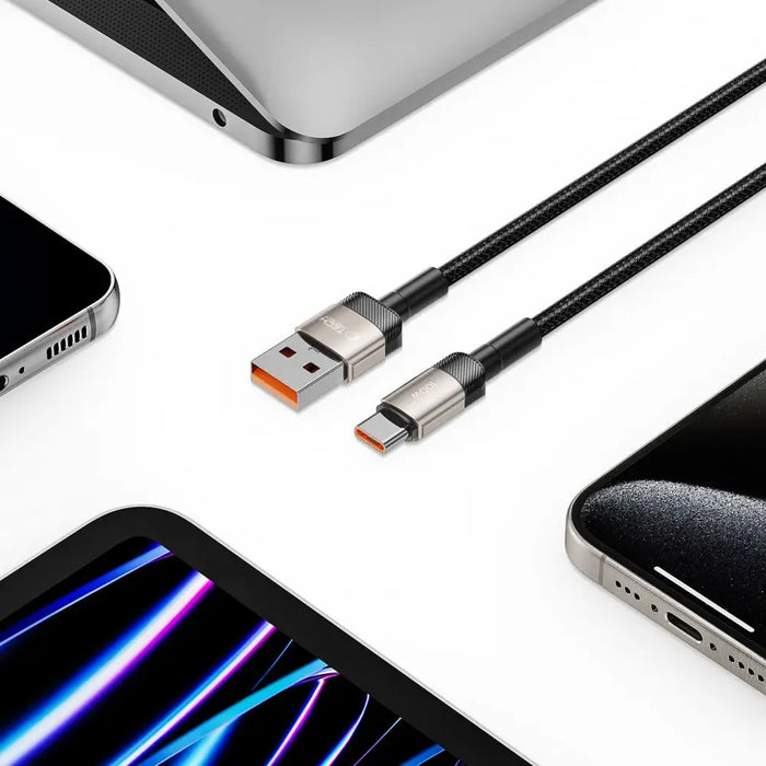 Tech-Protect UltraBoost Evo USB-C / USB-A cable 100W 5A 1m - titanium - Cell phone cables<<<HurtelXML