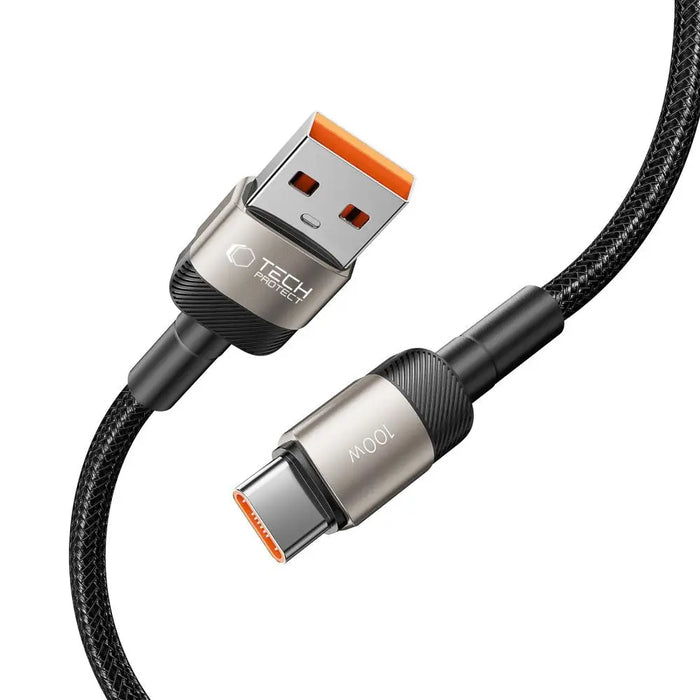 Tech-Protect UltraBoost Evo USB-C / USB-A cable 100W 5A 1m - titanium - Cell phone cables<<<HurtelXML