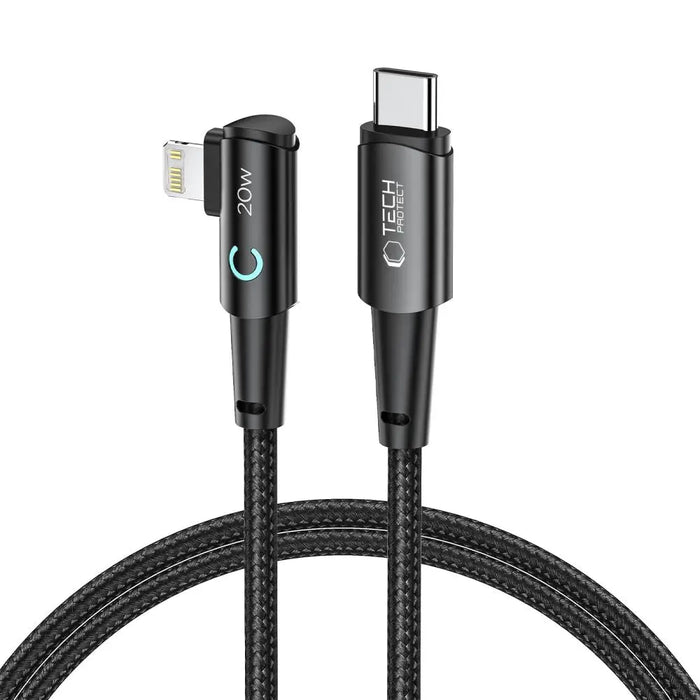 Tech-Protect UltraBoost L Cable Lightning (angled) / USB-C (straight) PD 20W 3A 1m - gray - Cell phone