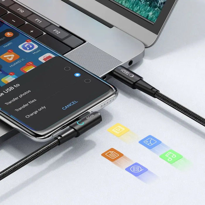 Tech-Protect UltraBoost L USB-C / USB-C 60W 6A Cable 1m - Gray - Cell phone cables<<<HurtelXML