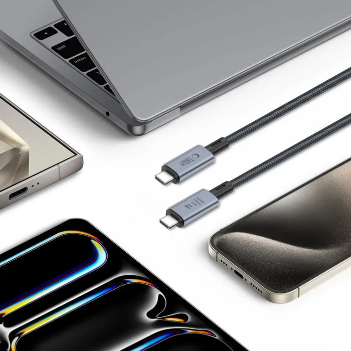 Tech-Protect UltraBoost Max USB-C 4.0 / USB-C 4.0 PD Cable 240W 8K 40Gbps 1m - Gray - Cell phone cables<<<HurtelXML